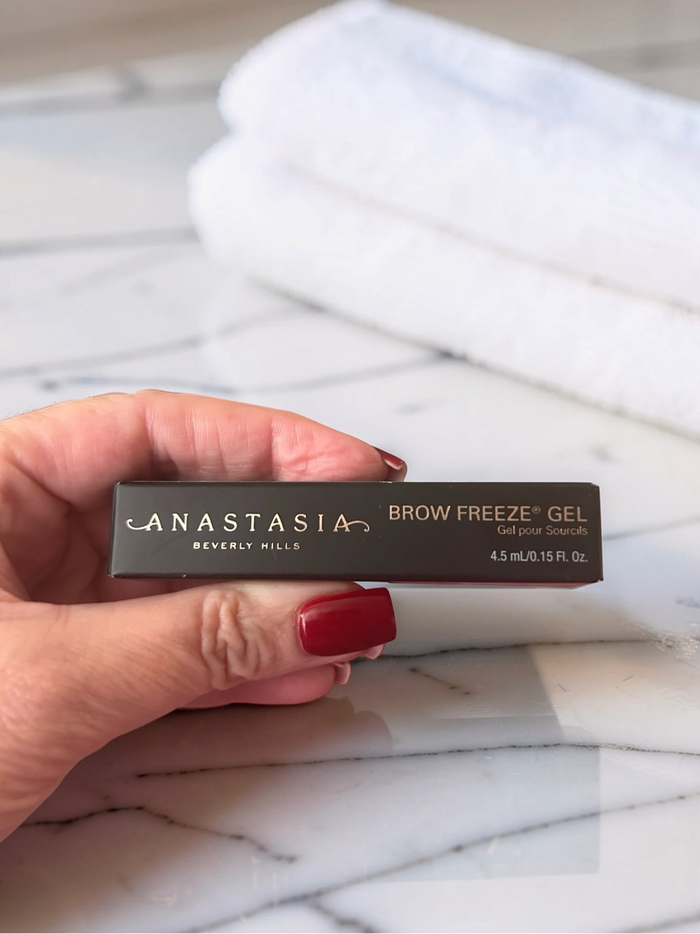 Anastasia Beverly Hills Brow Freeze Gel - Brown Packaging with Gold Text